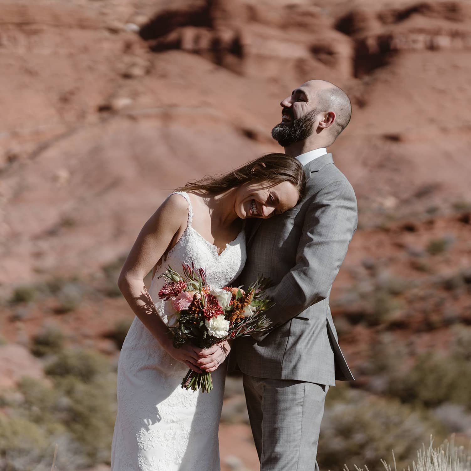 Moab Utah Elopement Bride and Groom
