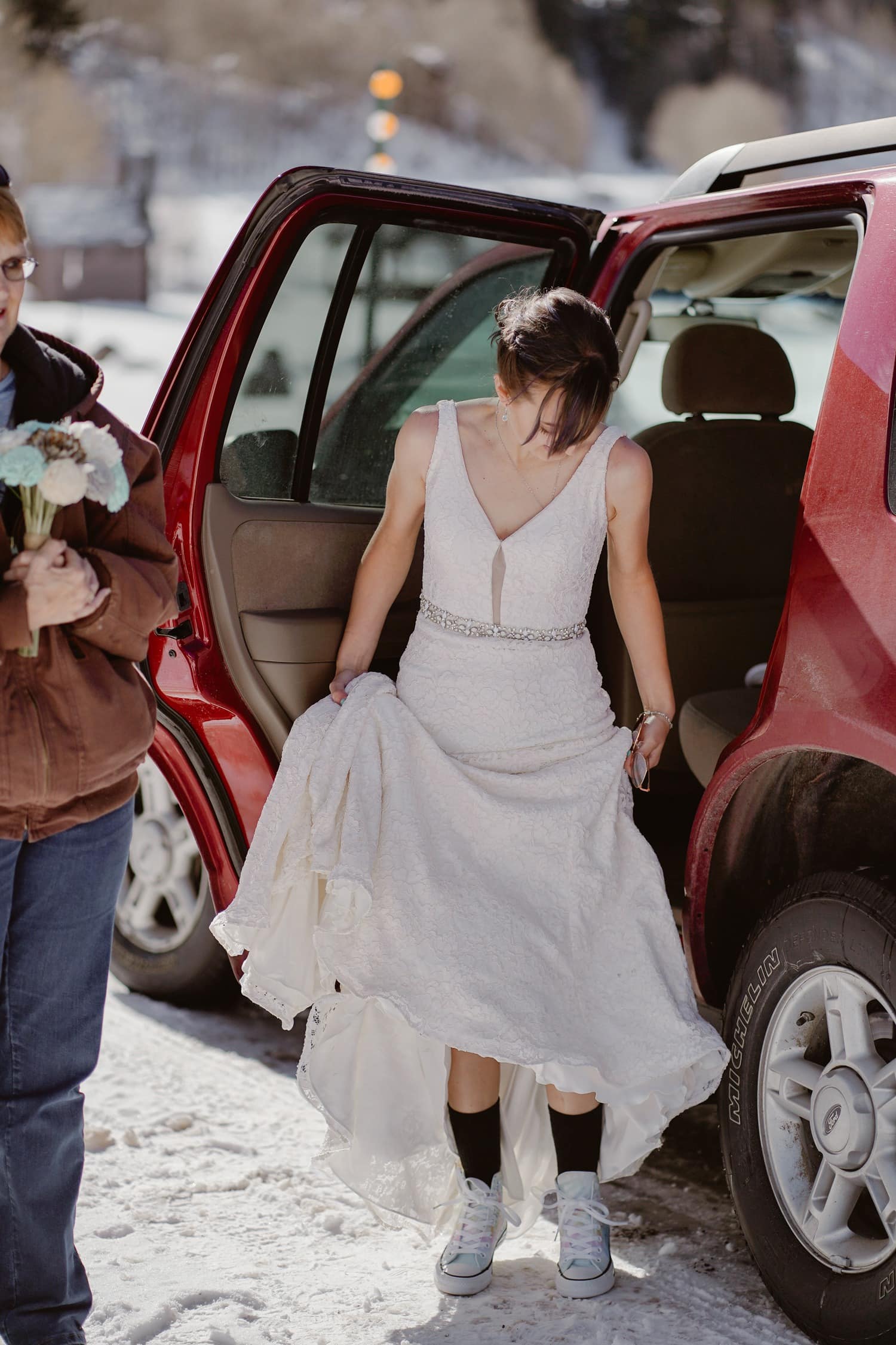 Bride Getting Ready at Telluride Elopement