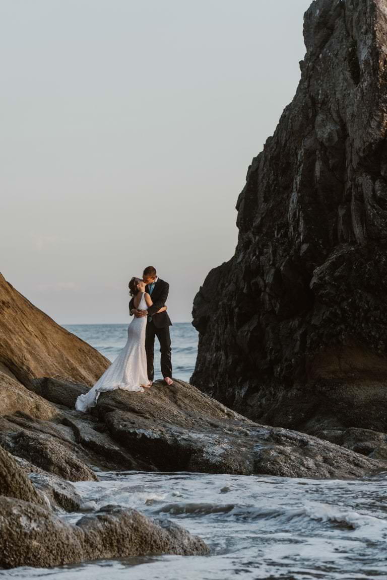 Cannon Beach and Hug Point Sunset Elopement