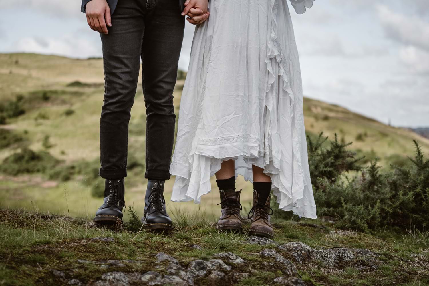 hiking boots wedding dress