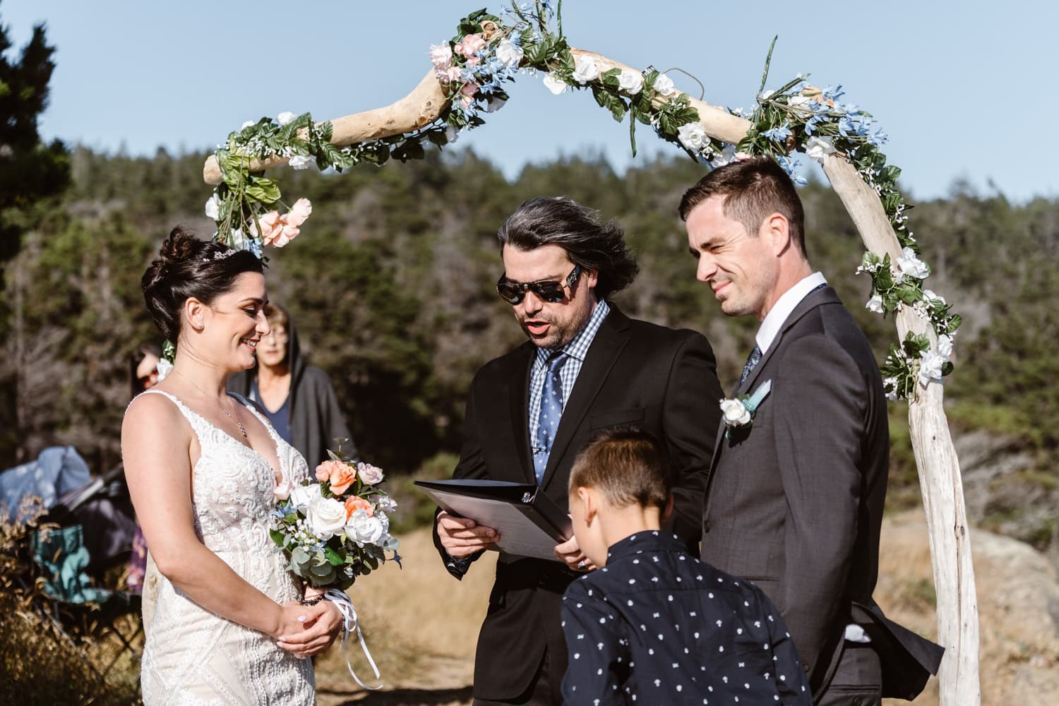 Bride and Groom Vow Ceremony at Big Sur Elopement