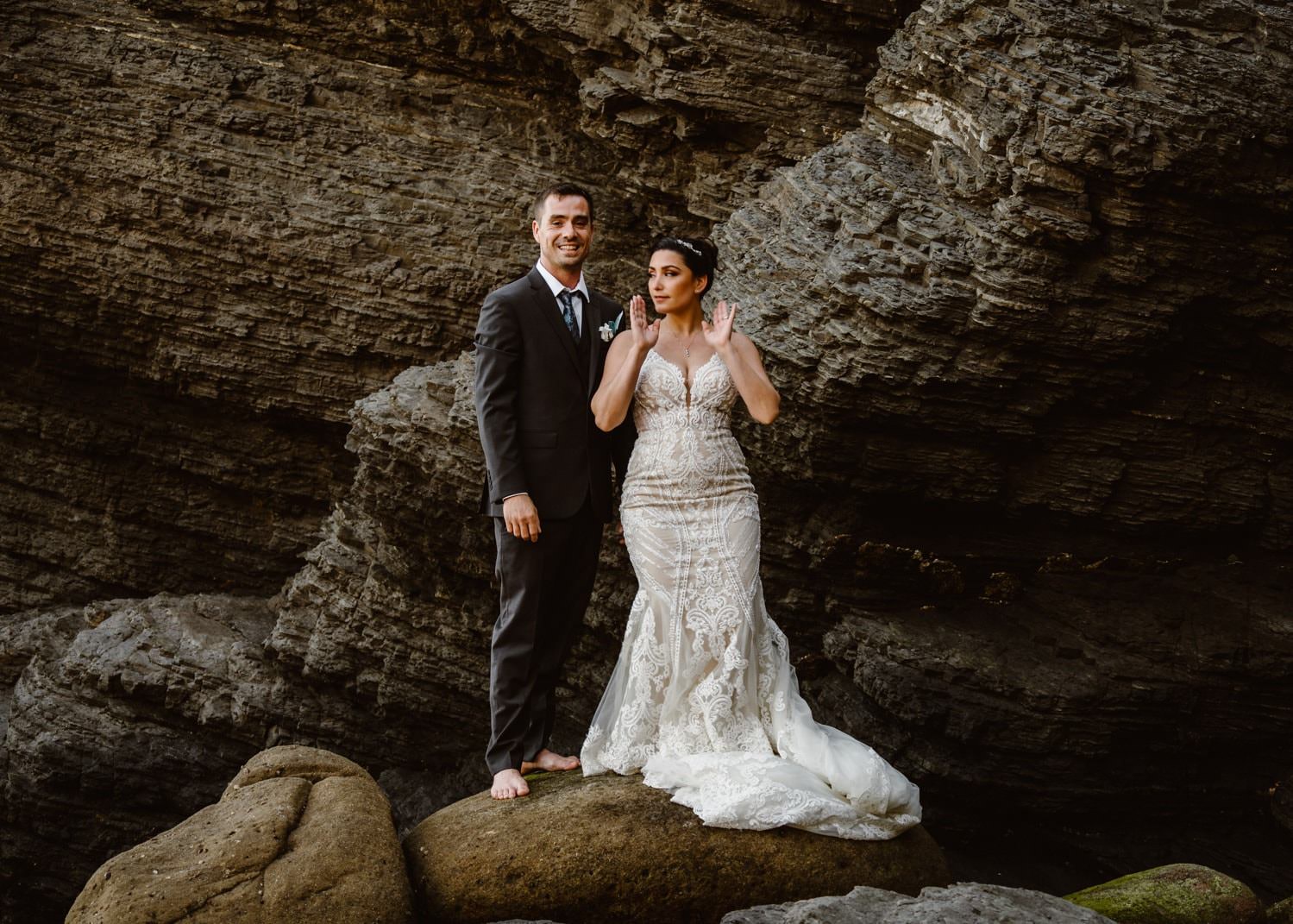 Bride dancing with groom at Big Sur Elopement