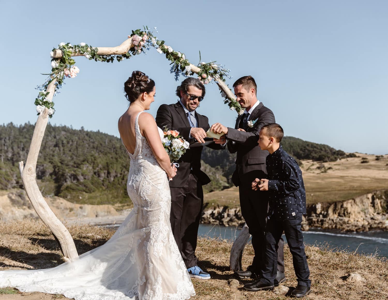 Bride and Groom in Big Sur Elopement