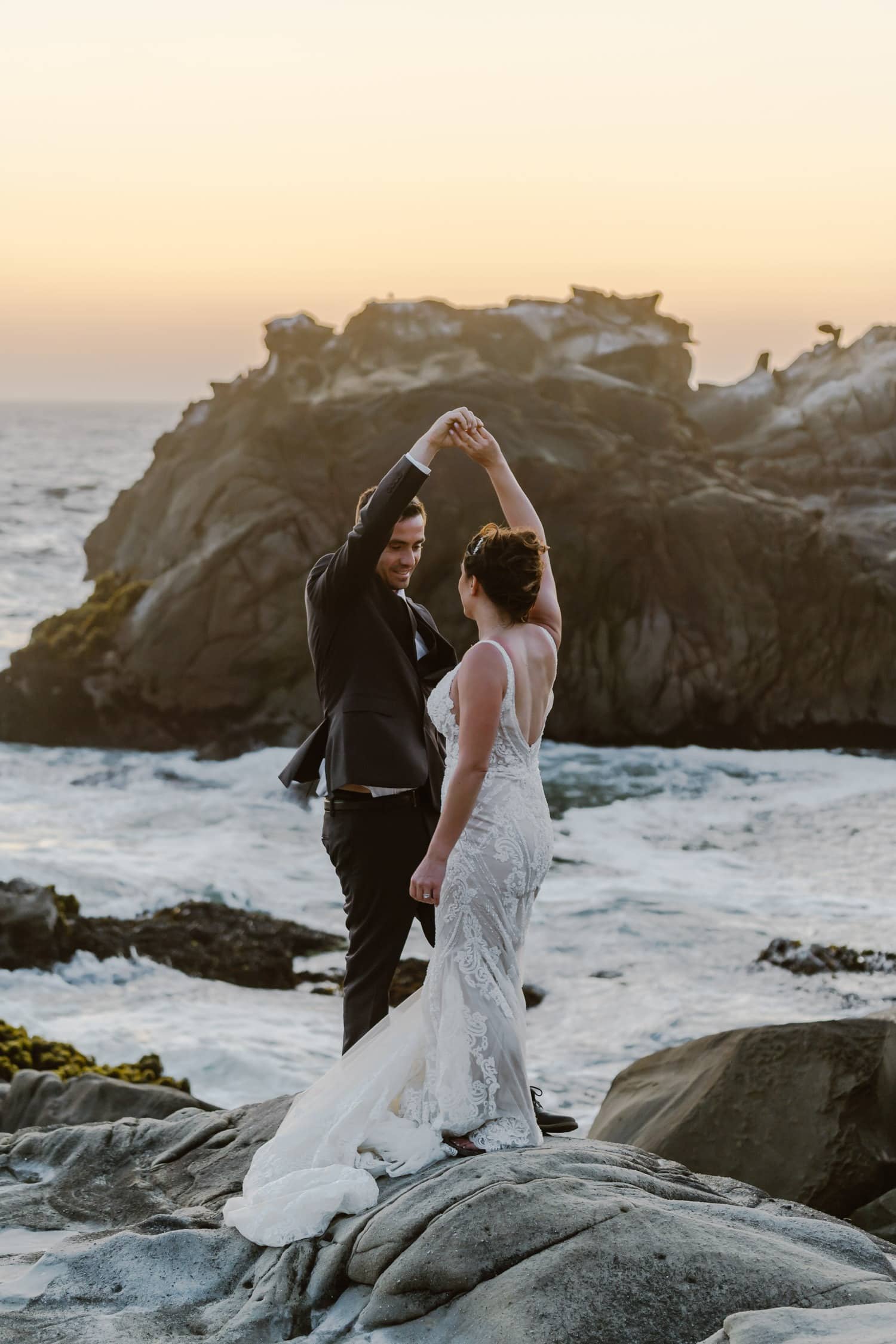 Dancing Big Sur Sunset Elopement