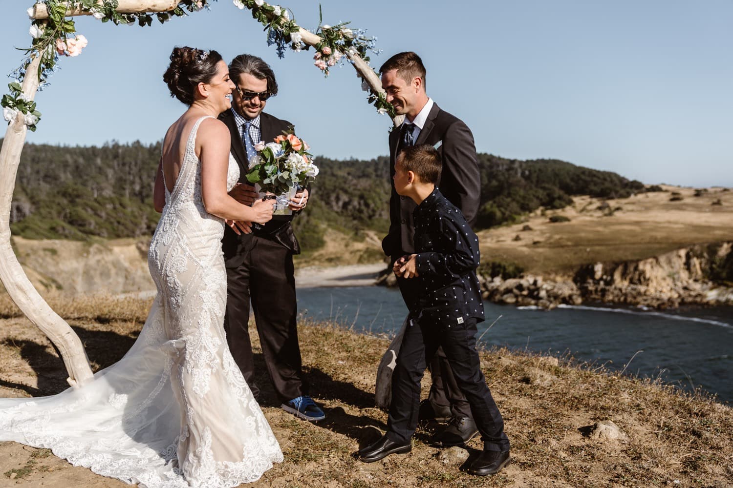 Bride and Groom Vow Ceremony at Big Sur Elopement