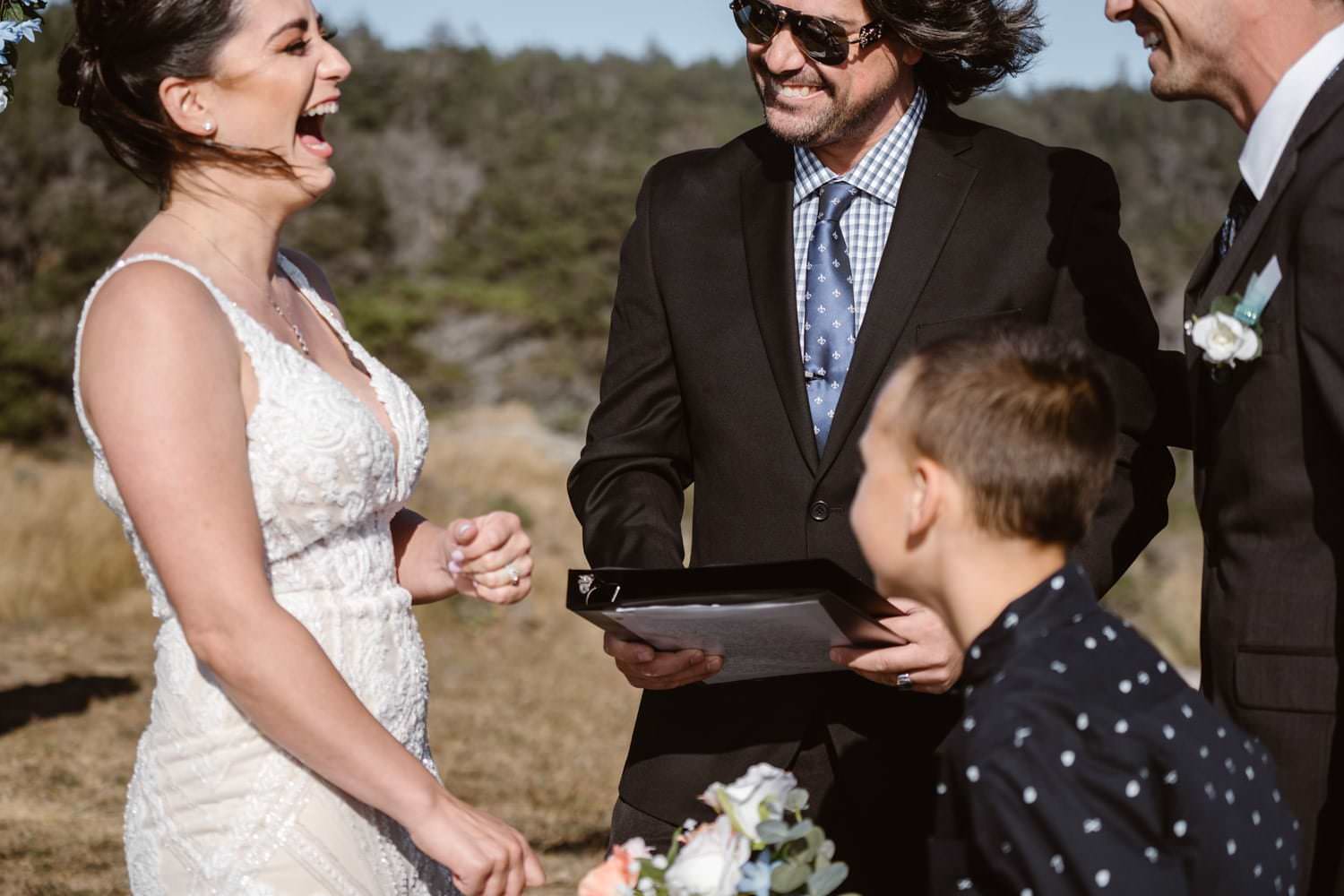 Bride and Groom Ring Exchange at Big Sur Elopement