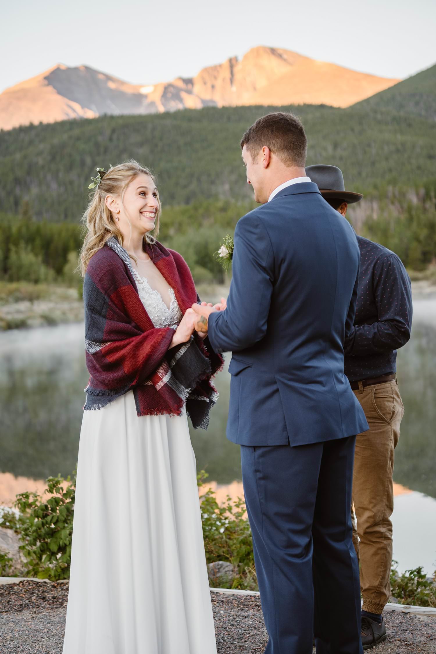 Vow Ceremony Lily Lake Rocky Mountain National Park Elopement