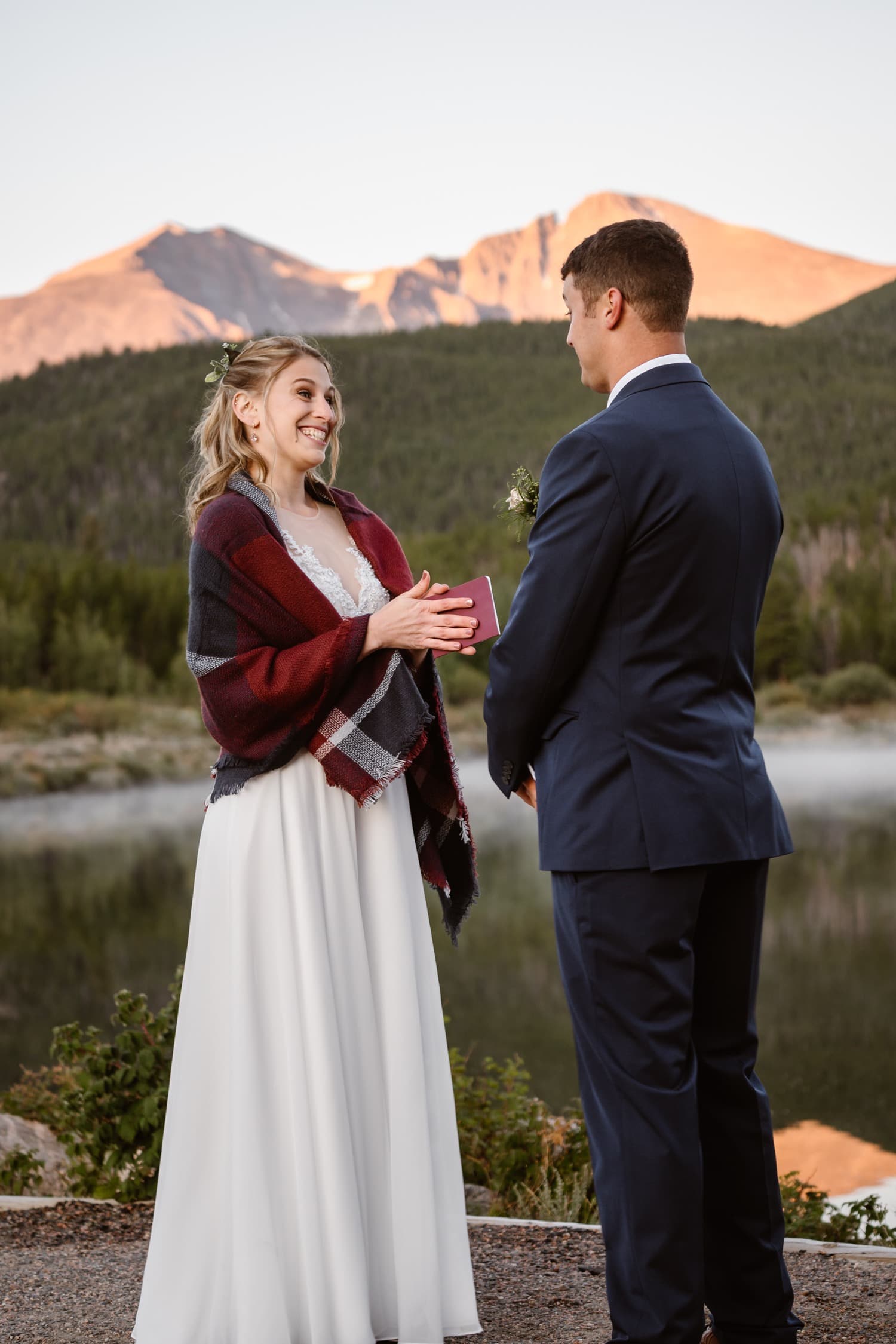 Vow Ceremony Lily Lake Rocky Mountain National Park Elopement