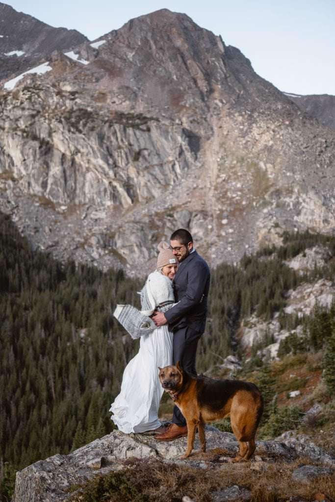 Bride and Groom Colorado Hiking Elopement