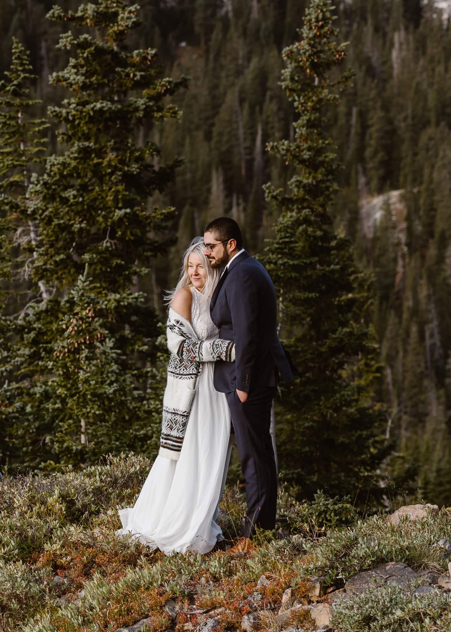 Bride and Groom at Self Solemnizing Elopement near Boulder, Colorado