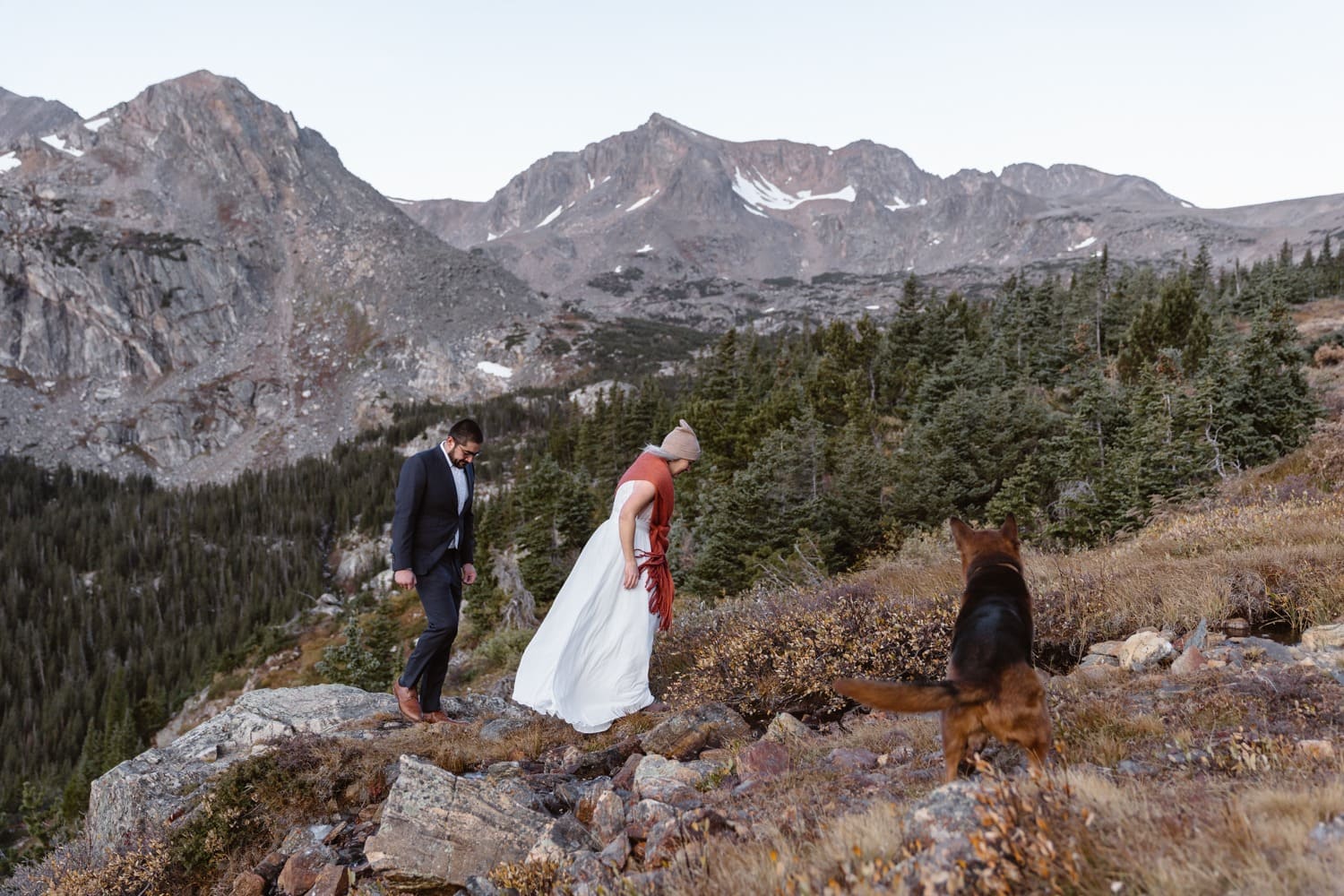 Couple Hiking at Self Solemnizing Elopement near Boulder, Colorado