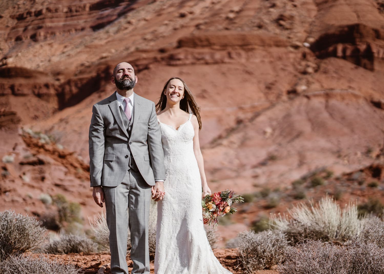 Bride and Groom Moab Elopement