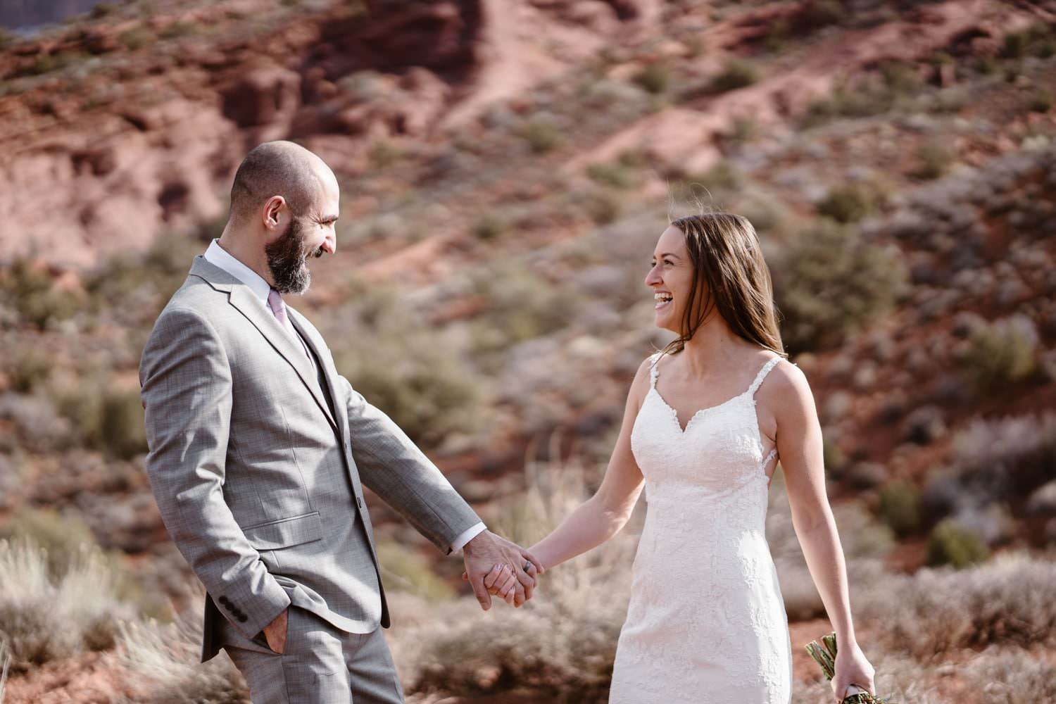 Bride and Groom Moab Elopement
