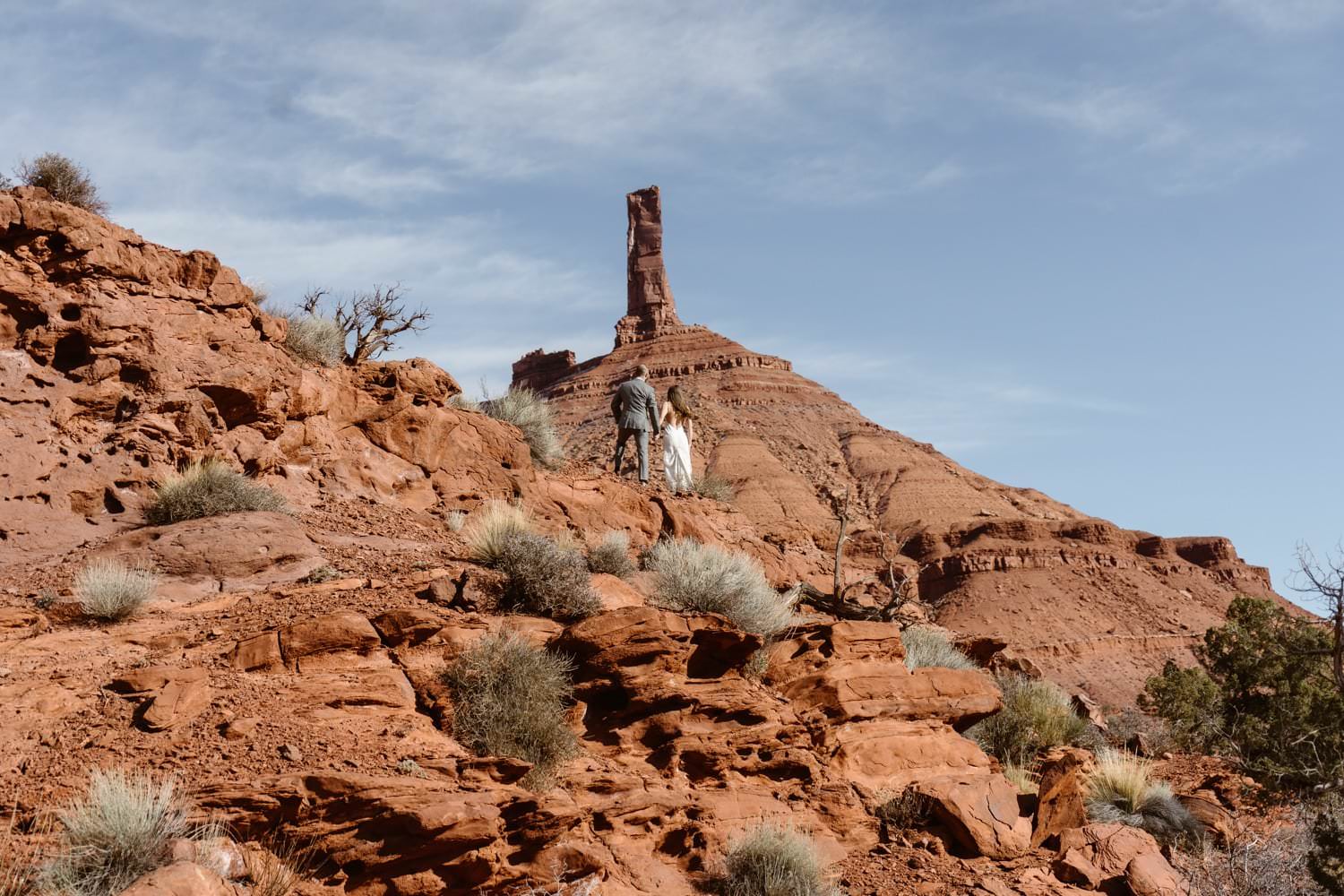 Bride and Groom at Moab Elopement