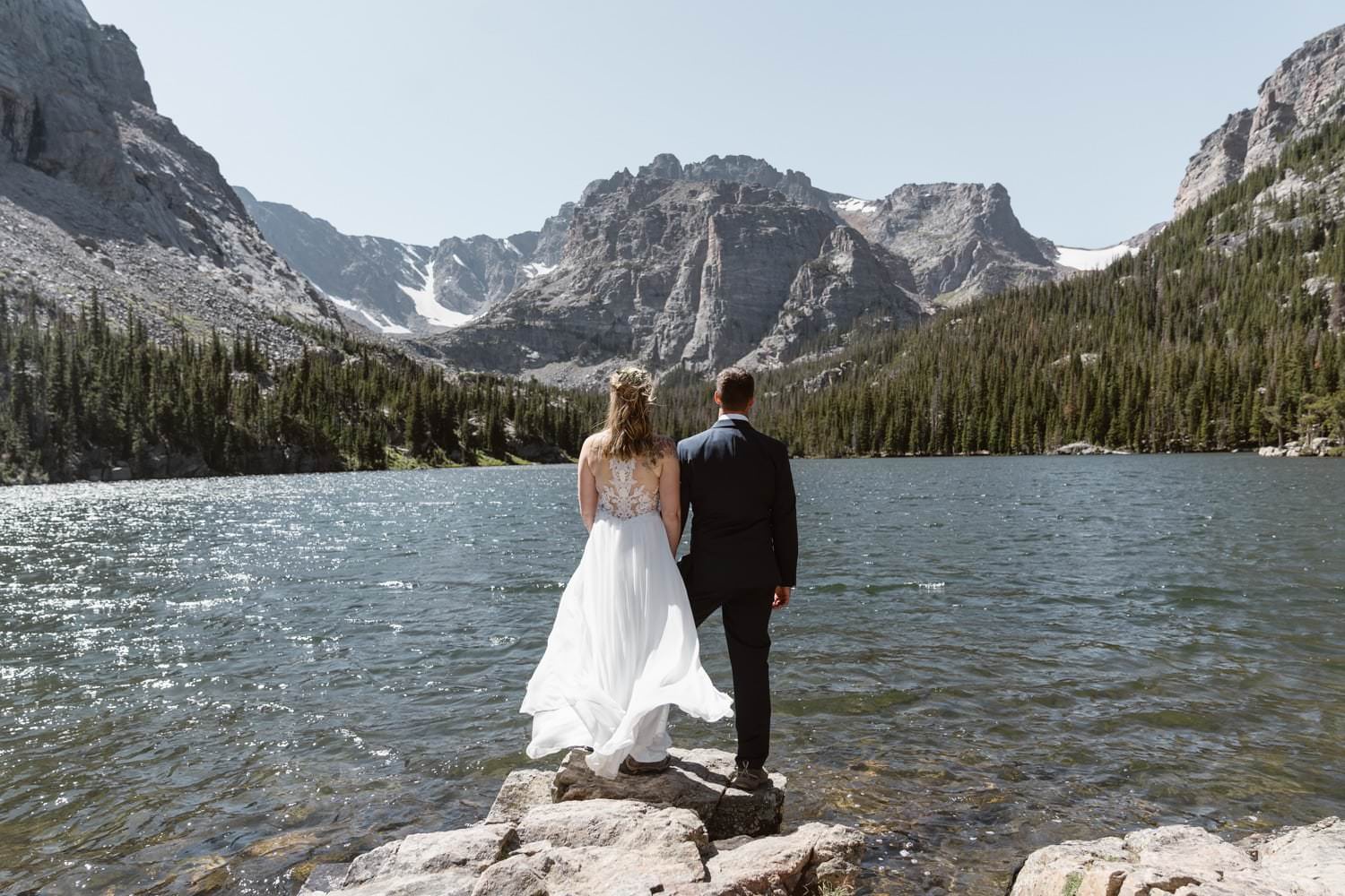 Bride and Groom Rocky Mountain National Park Elopement