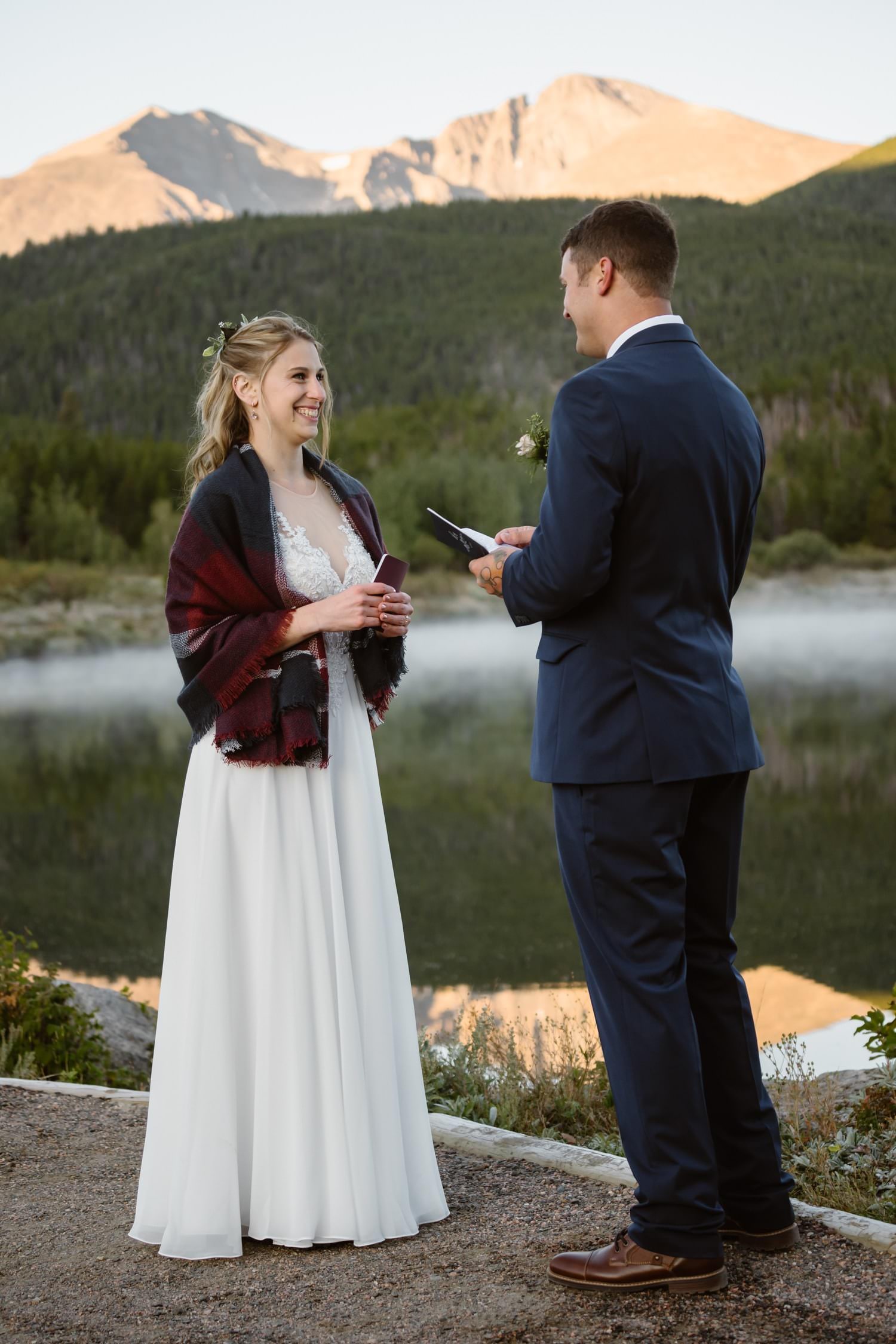 Vow Ceremony Lily Lake Rocky Mountain National Park Elopement