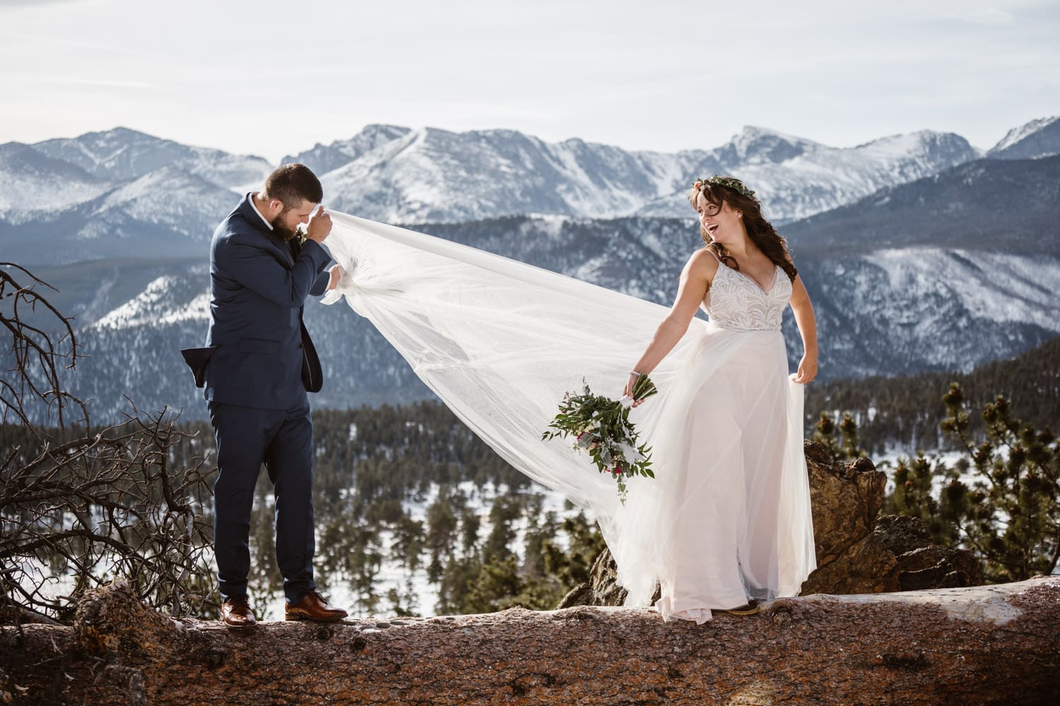3m Curve Elopement Bride and Groom