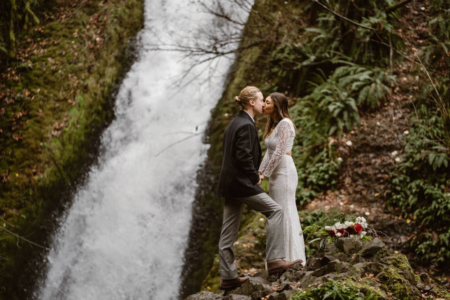 Bride and Groom First Kiss Ceremony