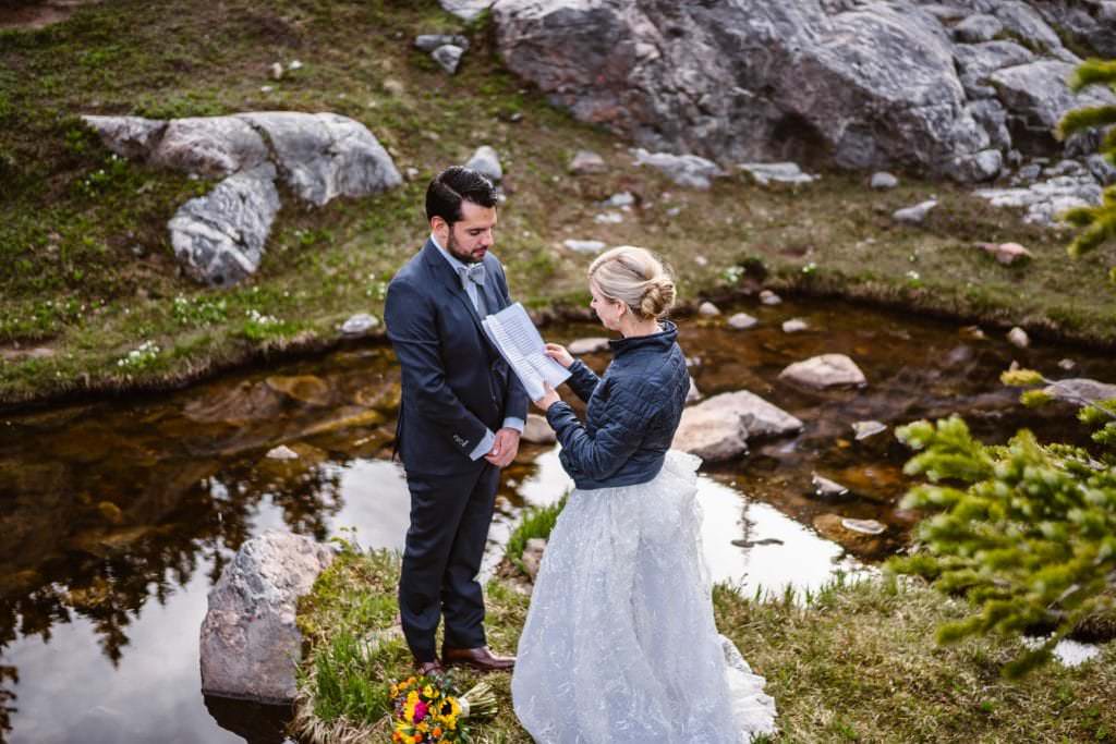 Couple in Colorado for their elopement.