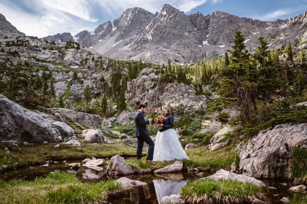 Couple in Colorado for their elopement.