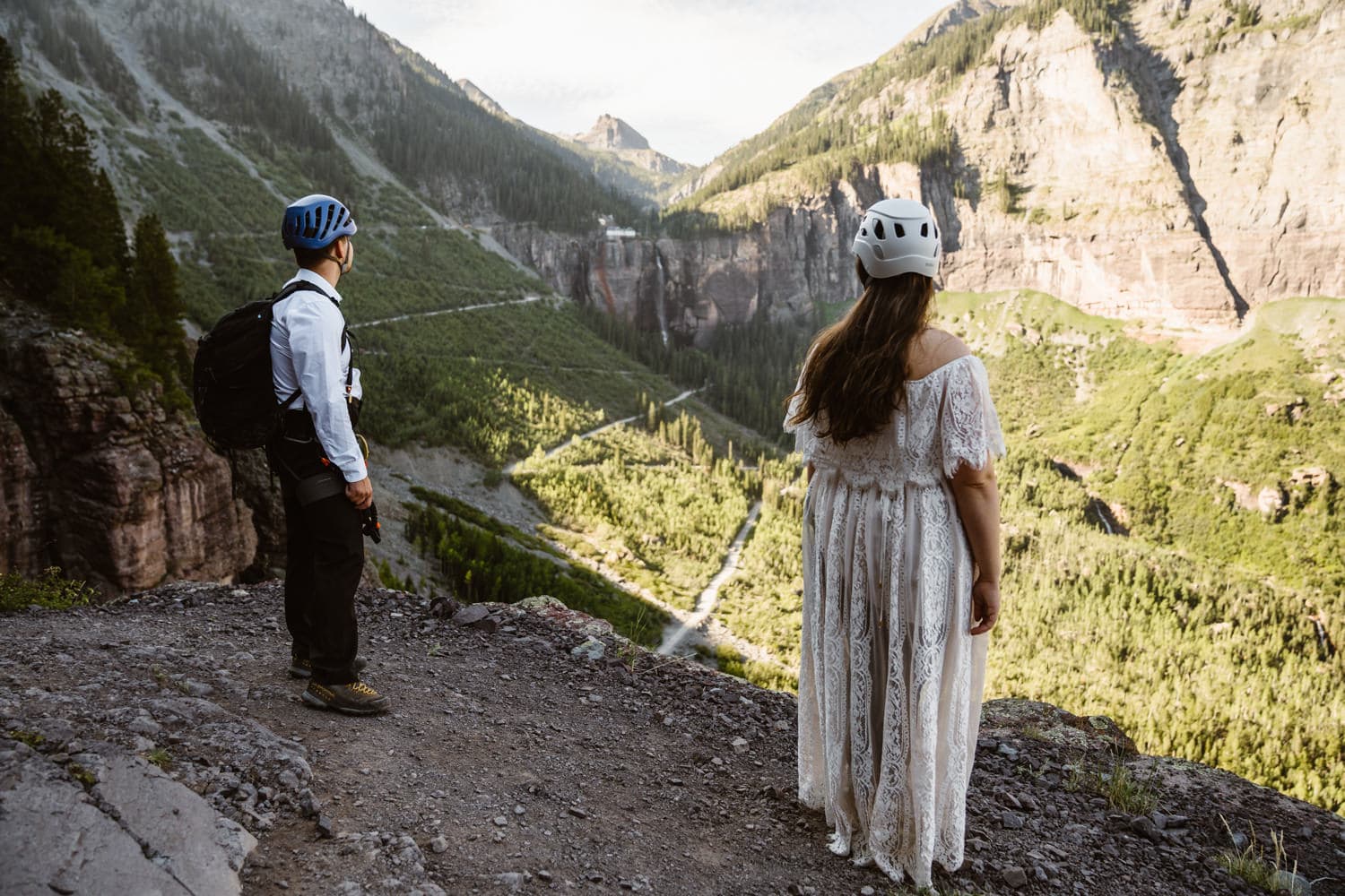 Bride and Groom Via Ferrata Elopement