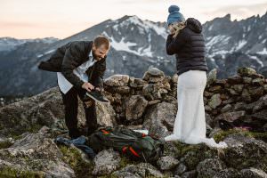 Bride and Groom Getting Dressed Colorado Mountain Elopement Packages