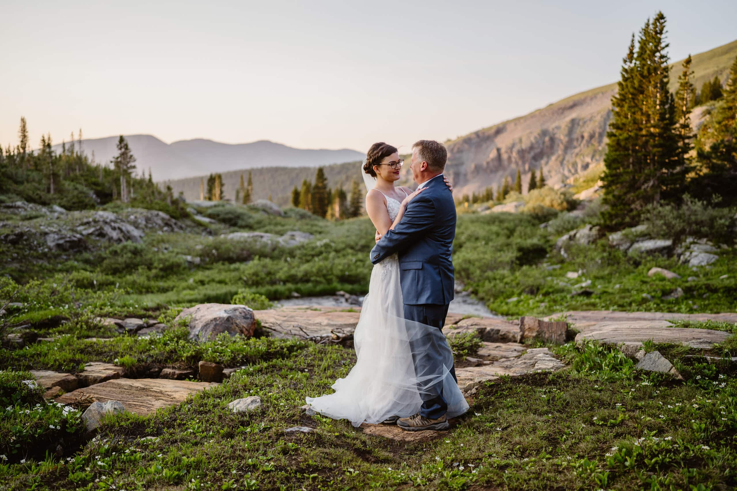 Bride and Groom Laughing Breckenridge Elopement Guide and Spots