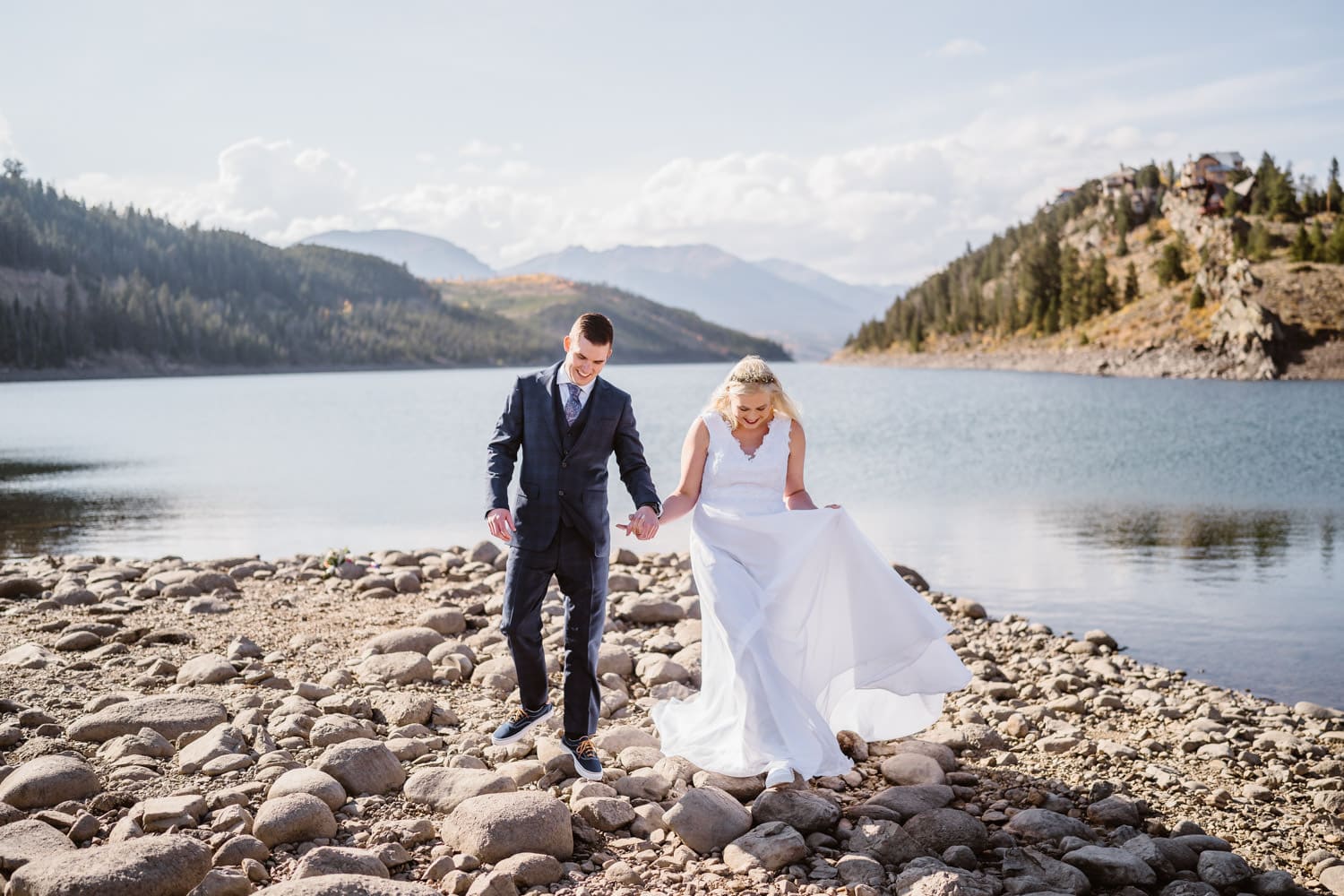 Bride and Groom Lake Dillon Breckenridge Elopement Guide and Spots