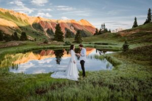 Couple sharing their vows and their self solemnization in Colorado.