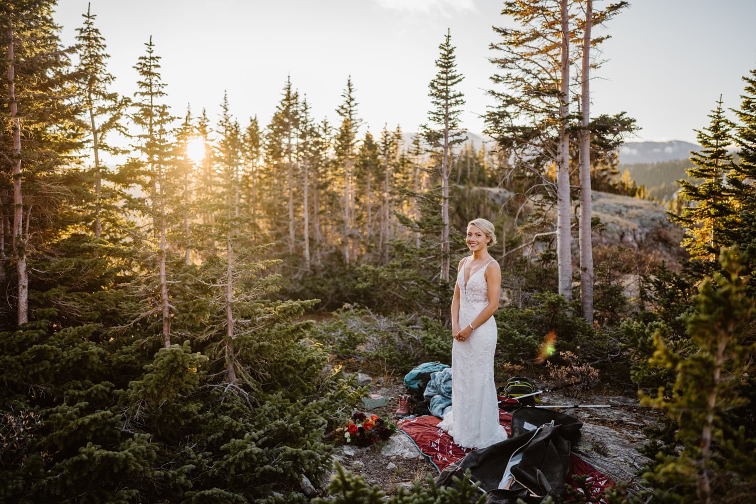 Kelsey getting ready for their Breckenridge elopement.