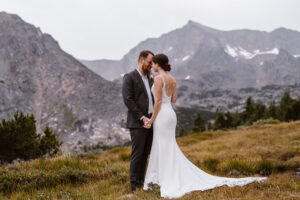 Couple sharing a dance in the mountains of Colorado.