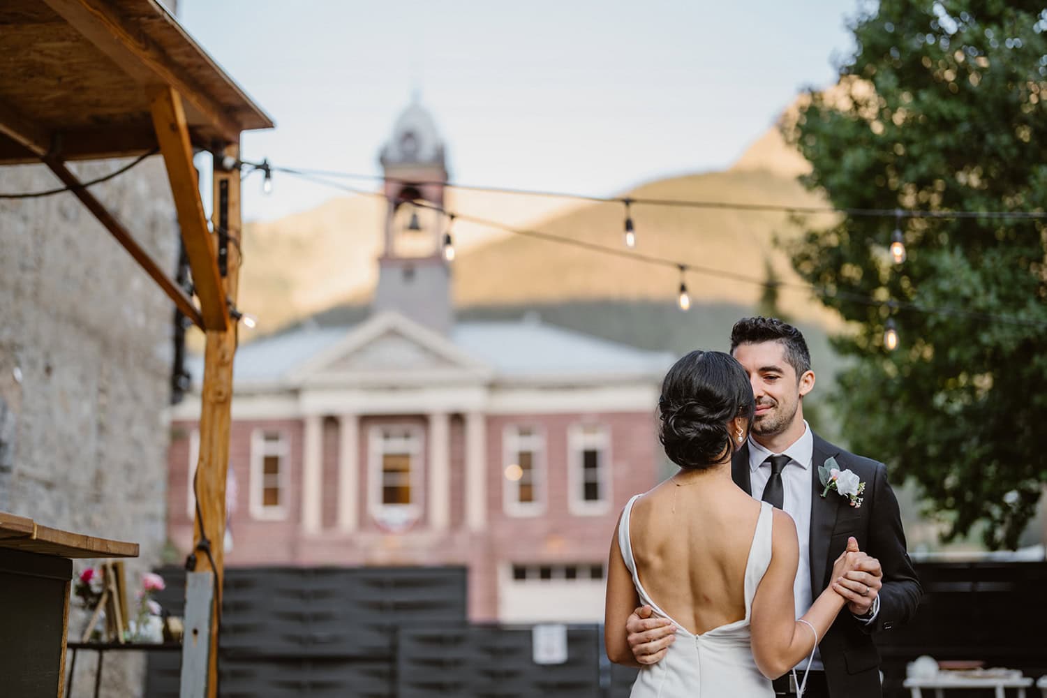 Couple eloping at Wyann Hotel for their Telluride elopement.