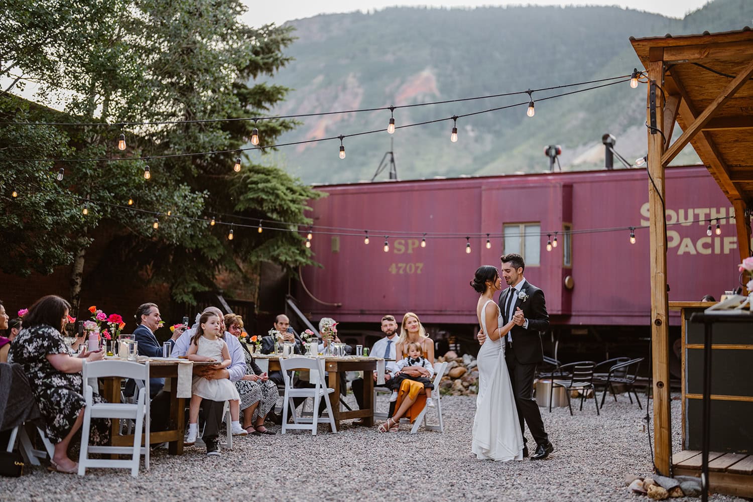 Couple eloping at Wyann Hotel for their Telluride elopement.